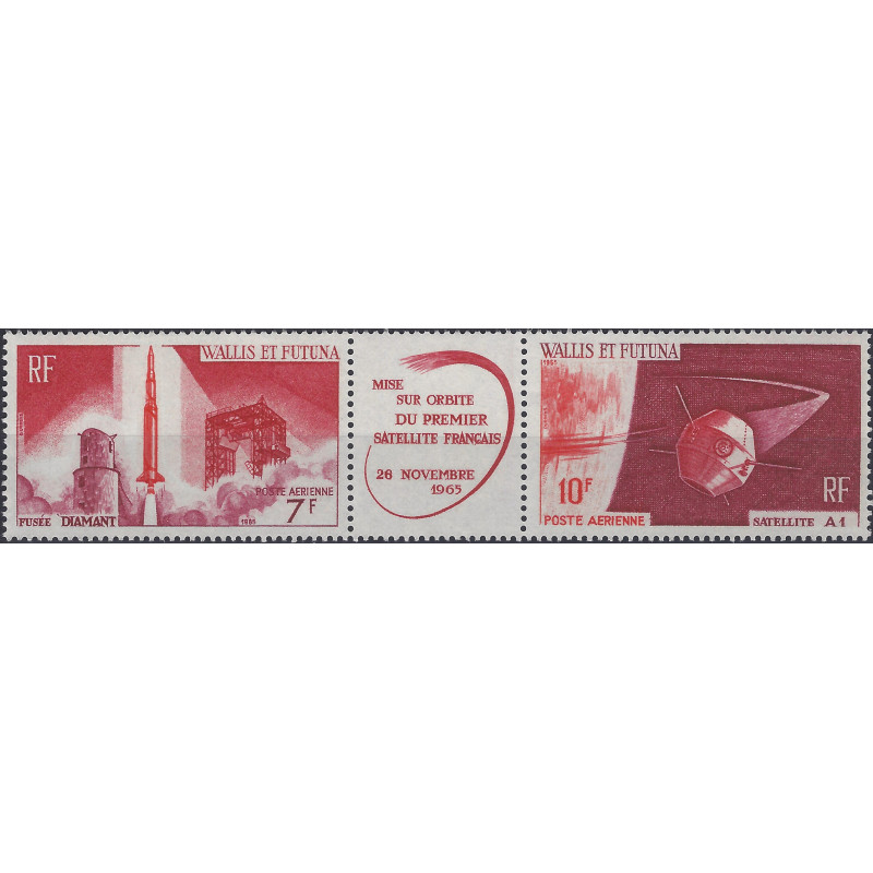 Fusée Diamant - Satellite A1 timbres poste aérienne de Wallis et Futuna N°25A neuf**.