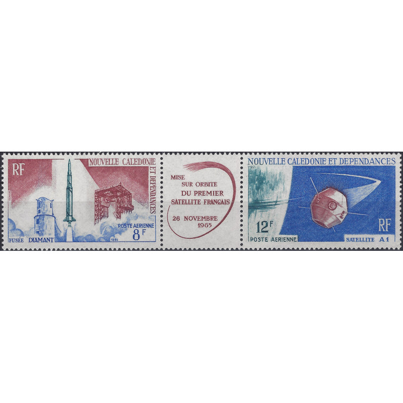 Fusée Diamant - Satellite A1 timbres poste aérienne de Nouvelle Calédonie N°85A neuf**.