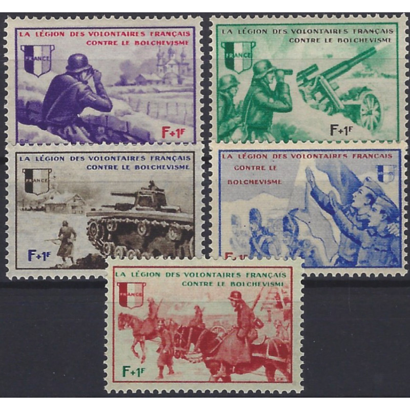 Légion des volontaires français timbres N°6-10 série Borodino neuf**.