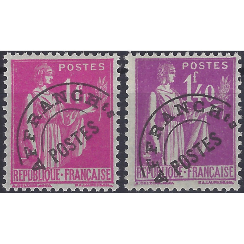 Paix timbres préoblitérés de France N°76-77 neuf**.