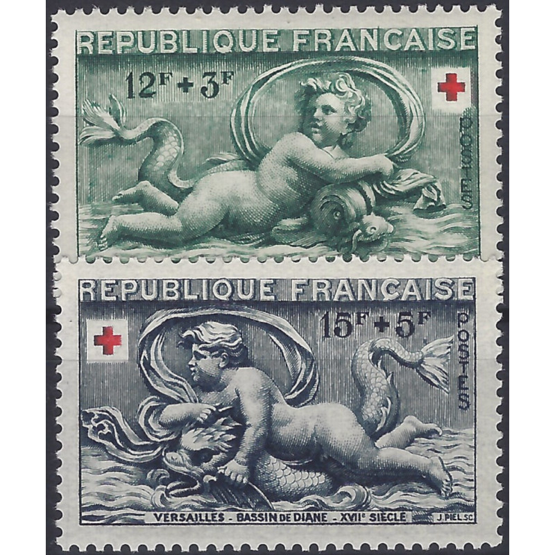 Croix-Rouge 1952 timbres de France N°937-938 série neuf**.