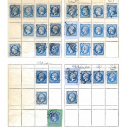 Lot de timbres classiques de France 1853-1875 sur feuilles d'album.