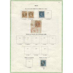 Lot de timbres classiques de France 1853-1875 sur feuilles d'album.