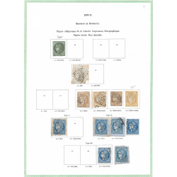 Lot de timbres classiques de France 1853-1875 sur feuilles d'album.