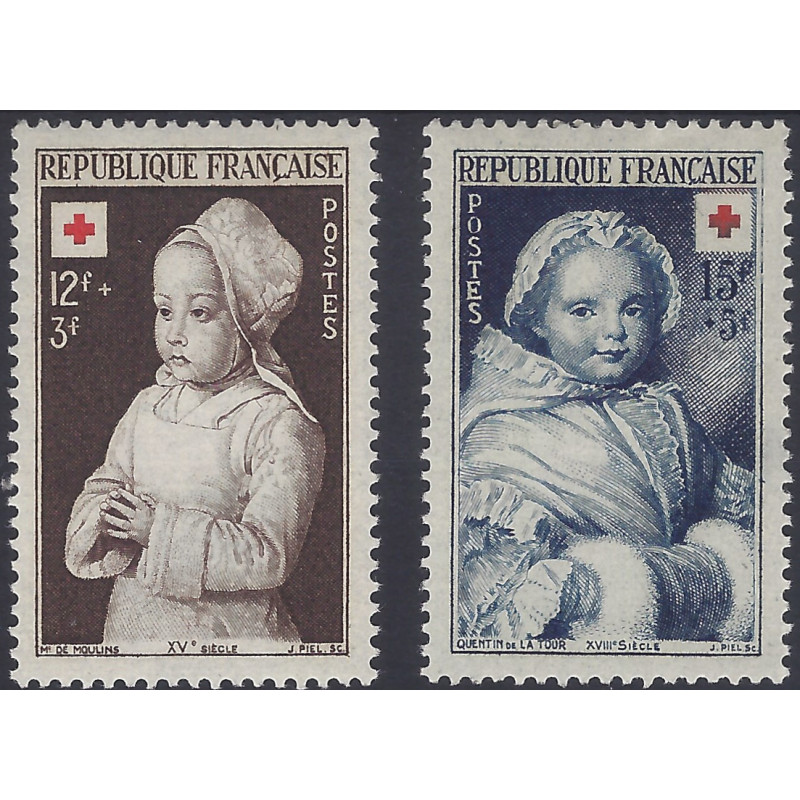 Croix-Rouge 1951 timbres de France N°914-915 série neuf**.