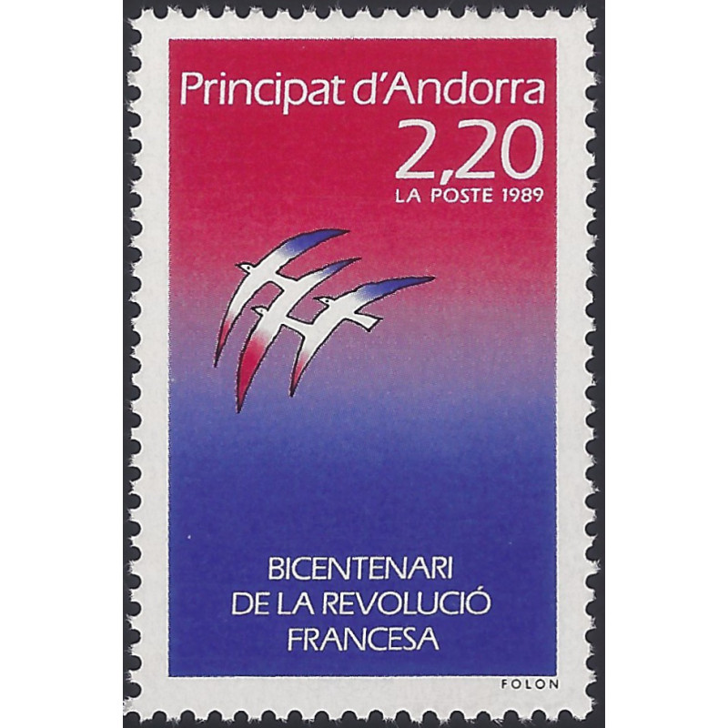 Andorre Français Bicentenaire de la Révolution Française timbre N°376 neuf**.