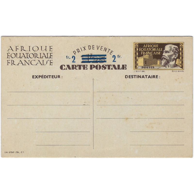 Afrique Equatoriale Française carte postale N°CP1 neuf.