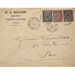 Guadeloupe lettre de Pointe-à-Pitre pour Paris 1901.