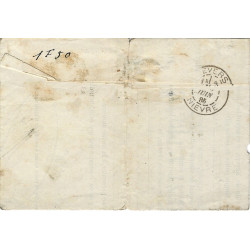 Timbres-taxe N°14-15-16 oblitérés sur pli de Nièvre 1883.