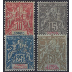 Congo français timbres N°42-45 série neuf*.