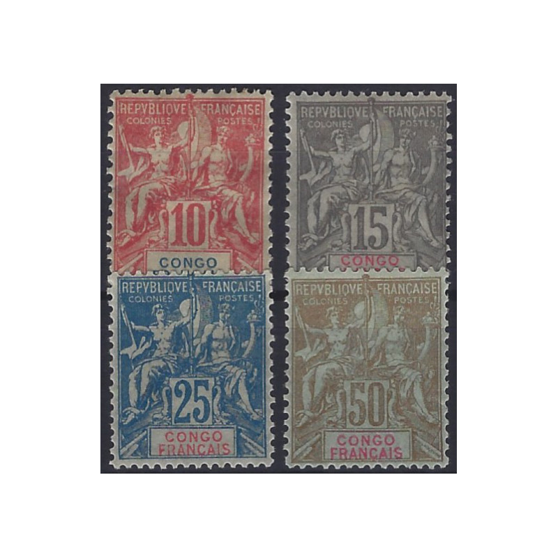 Congo français timbres N°42-45 série neuf*.