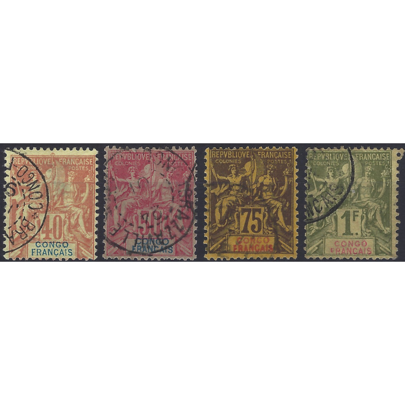 Congo français timbres N°21-24 oblitérés.