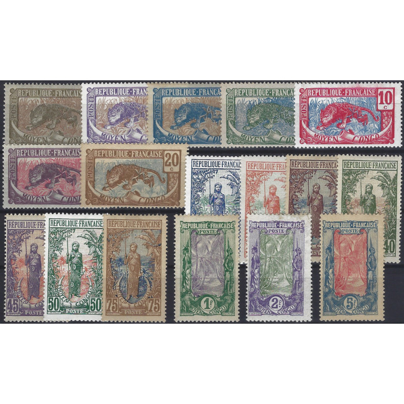 Congo français timbres N°48-64 série neuf*.