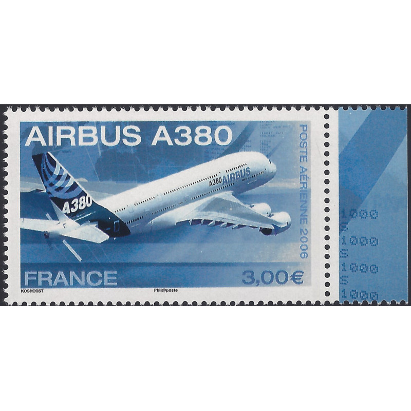 Timbre poste aérienne N°69a Airbus A380 neuf**.