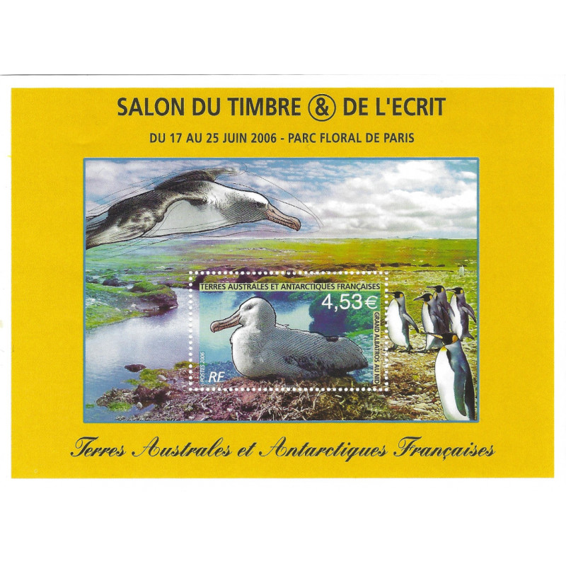 T.A.A.F. bloc-feuillet de timbres N°15 Le grand albatros neuf**.