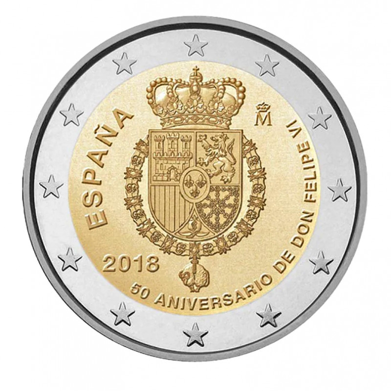 2 euros commémoratif Espagne 2018 - Roi Felipe VI.