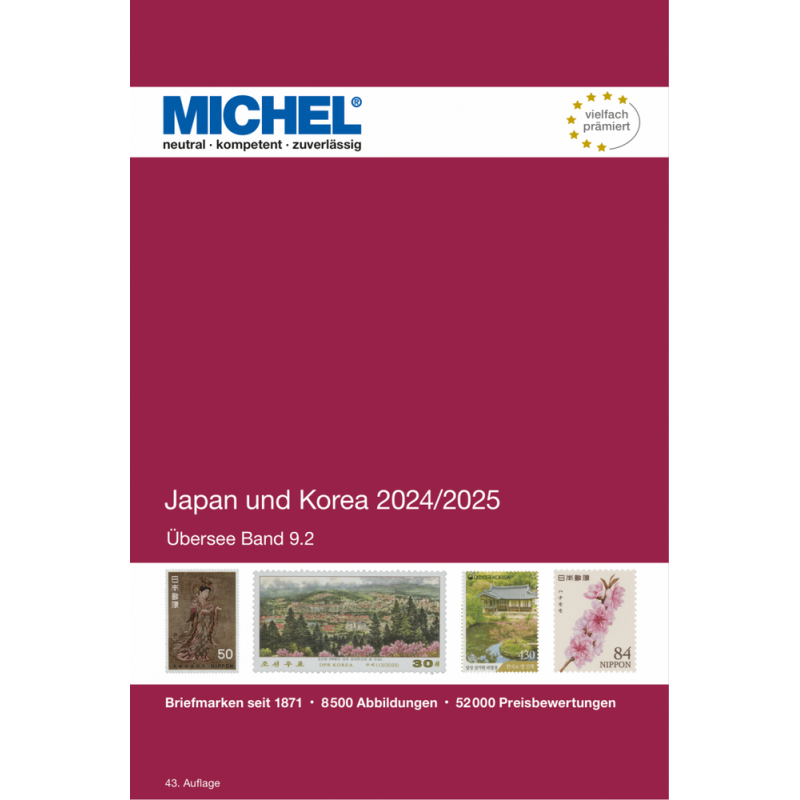 Catalogue de cotation Michel timbres Japon, Corée, Mongolie 2025.