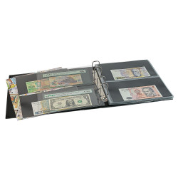 Reliure Multi Big Lindner garni de 20 feuilles pour billets de banque.