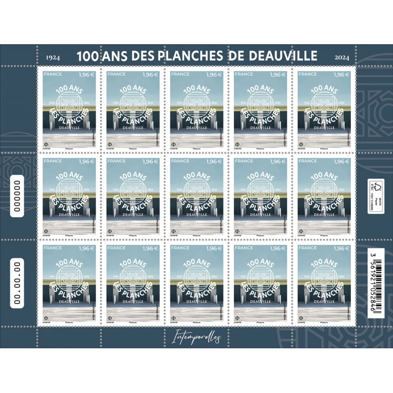 Timbre Deauville - 100 ans des Planches en feuillet de France N°F154 neuf**.