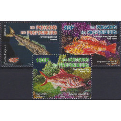 Poissons des profondeurs timbres Polynésie Française N°1228-1230 série neuf**.