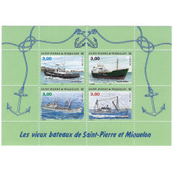 Bloc-feuillet de timbres Saint Pierre et Miquelon N°5 - Les vieux bateaux.