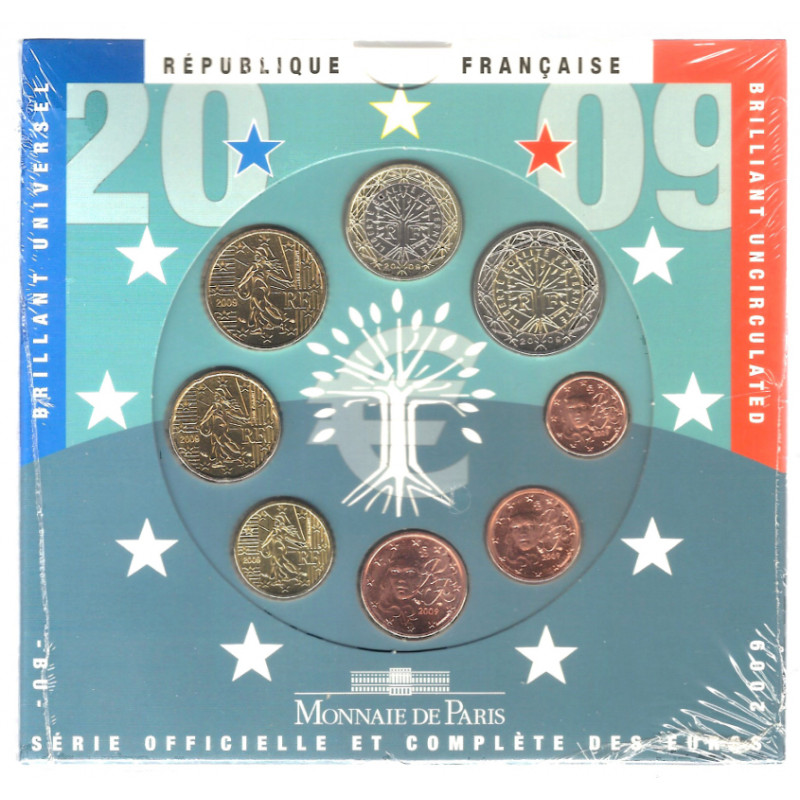 Série officielle Euro France 2009 coffret BU.