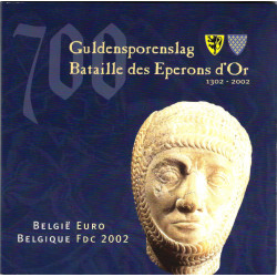 Série Euro Belgique 2002 coffret BU - Bataille des Eperons d'Or.