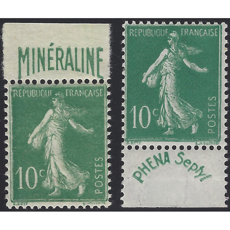 Semeuse timbres de France N°188 et 188A neuf**.