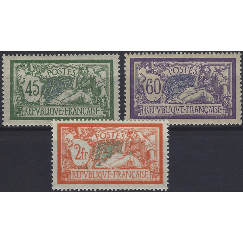 Merson timbres de France N°143-145 série neuf**.