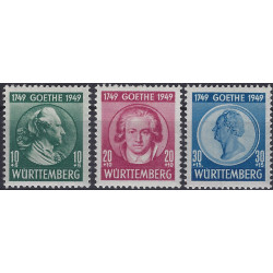 Wurtemberg timbres N°46-18 série Goethe neuf**.