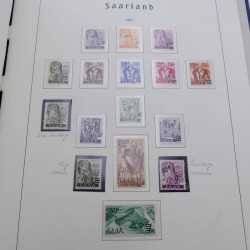 Collection timbres de Sarre 1947-1958 complet en album Leuchtturm.