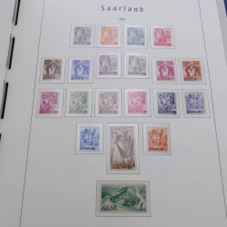 Collection timbres de Sarre 1947-1958 complet en album Leuchtturm.