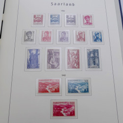 Collection timbres de Sarre 1947-1958 complet en album Leuchtturm.