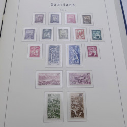 Collection timbres de Sarre 1947-1958 complet en album Leuchtturm.