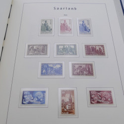 Collection timbres de Sarre 1947-1958 complet en album Leuchtturm.