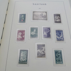 Collection timbres de Sarre 1947-1958 complet en album Leuchtturm.