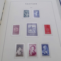 Collection timbres de Sarre 1947-1958 complet en album Leuchtturm.