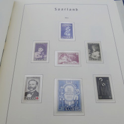 Collection timbres de Sarre 1947-1958 complet en album Leuchtturm.