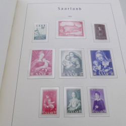 Collection timbres de Sarre 1947-1958 complet en album Leuchtturm.