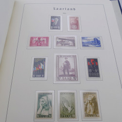 Collection timbres de Sarre 1947-1958 complet en album Leuchtturm.