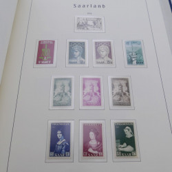 Collection timbres de Sarre 1947-1958 complet en album Leuchtturm.