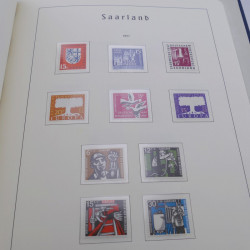 Collection timbres de Sarre 1947-1958 complet en album Leuchtturm.