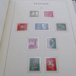 Collection timbres de Sarre 1947-1958 complet en album Leuchtturm.