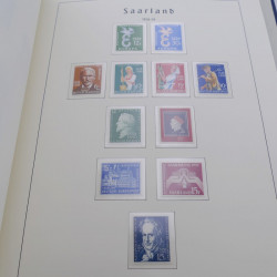 Collection timbres de Sarre 1947-1958 complet en album Leuchtturm.