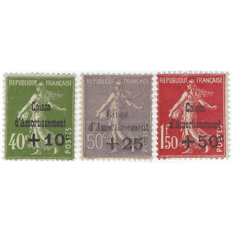 Caisse d'Amortissement timbres de France N° 275-277 série neuf**.