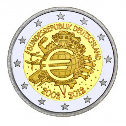 2 euros commémoratif Allemagne 2012 - 10 ans de l'Euro.