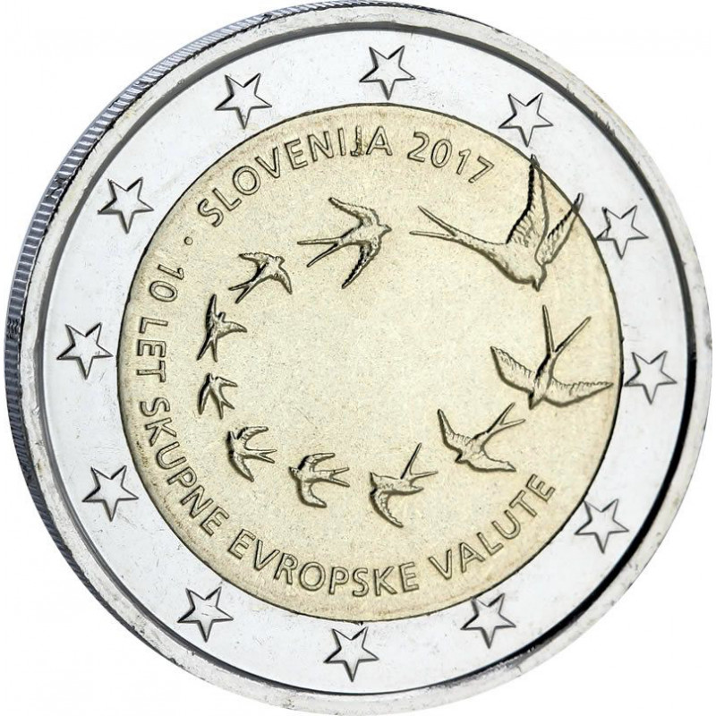 2 euros commémorative Slovénie 2017 - 10 ans de l'Euro.