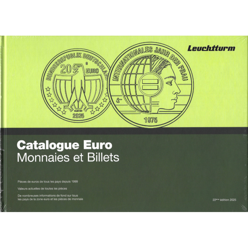 Catalogue de cotation monnaies et billets Euros 2025.