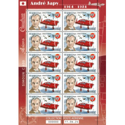 Feuillet 10 timbres Poste aérienne André Japy neuf**.