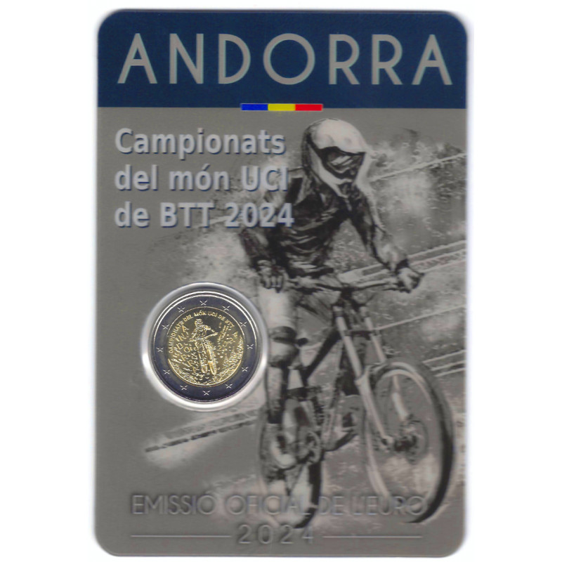 2 euros commémorative Andorre 2024 BU - Championnat du monde de VTT.